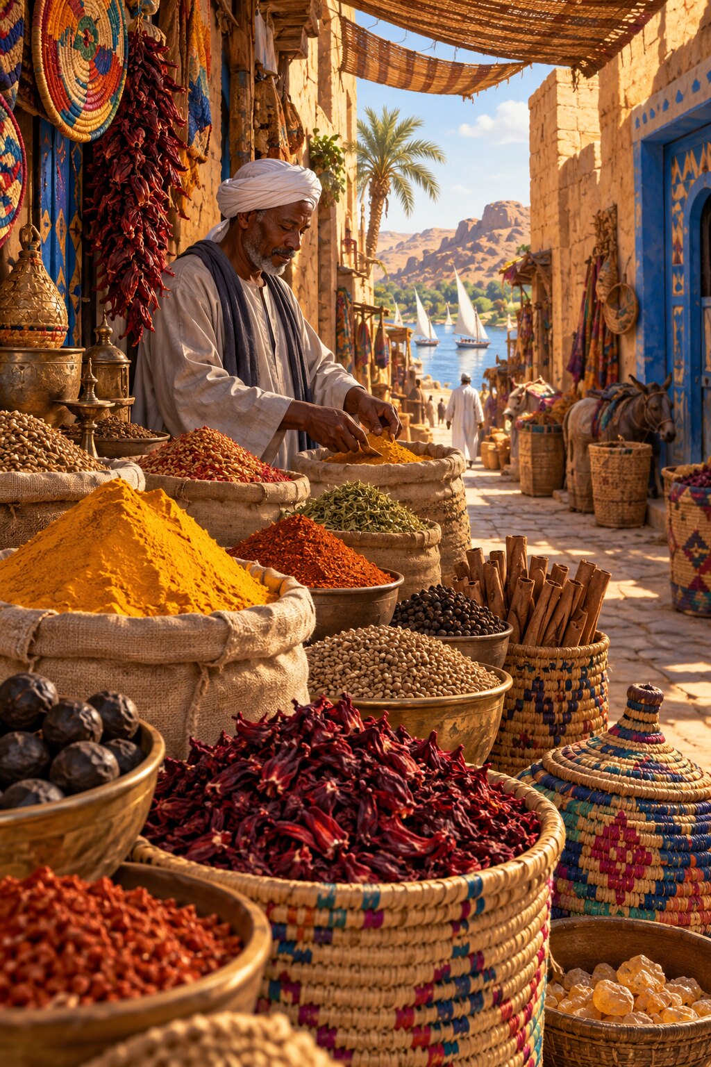 لوحة سوق التوابل في أسوان